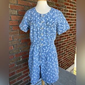 Gloria Vanderbilt Signature Label Denim Romper (Size M)